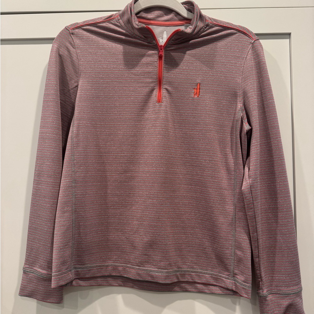 johnnie-O Blue & Orange Quarter Zip Pullover